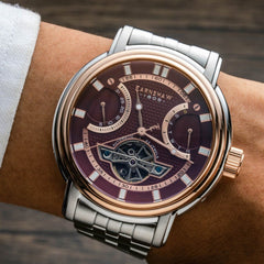 Earnshaw Retrograde Open Heart Automatic Red Round 33 Jewels Dial Men's Watch - ES-8184-77