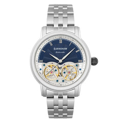 Earnshaw Longitude Double Barrel Automatic Automatic Skeleton Blue Round Dial Men's Watch - ES-8255-22