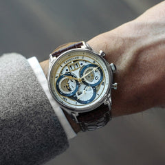 Earnshaw Nasmyth Grande Date Chronograph White Round Dial Men's Watch - ES-8260-01