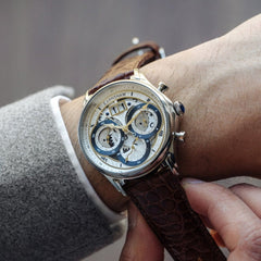 Earnshaw Nasmyth Grande Date Chronograph White Round Dial Men's Watch - ES-8260-01