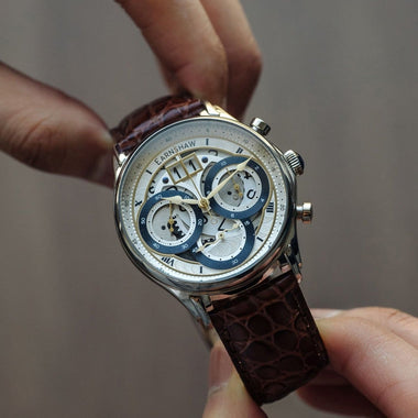 Earnshaw Nasmyth Grande Date Chronograph White Round Dial Men's Watch - ES-8260-01