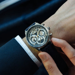 Earnshaw Nasmyth Grande Date Chronograph Blue Round Dial Men's Watch - ES-8260-03