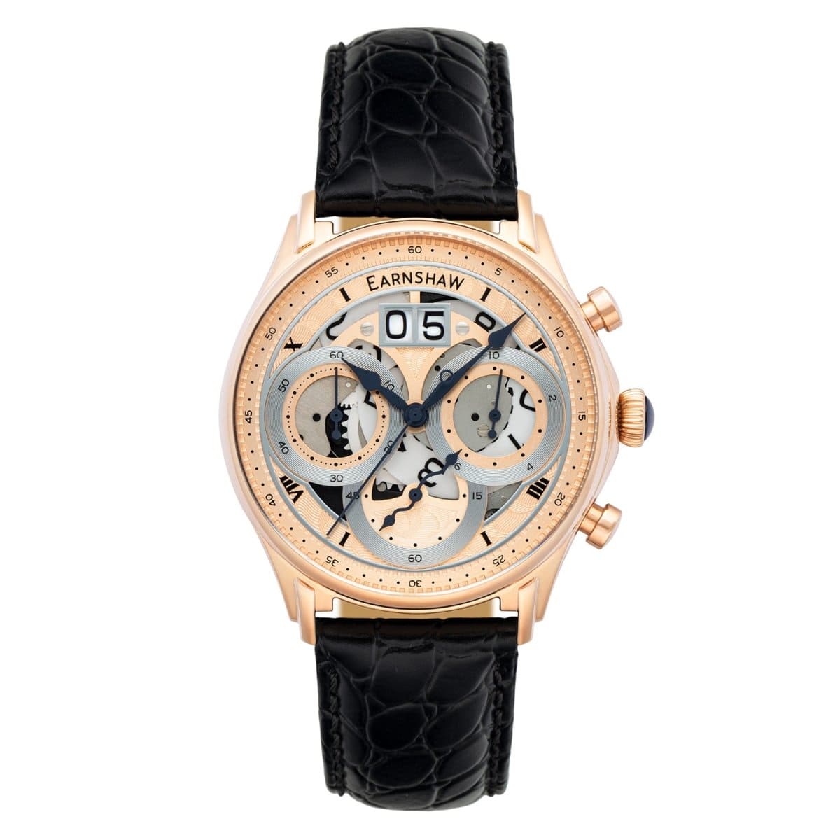 Earnshaw Nasmyth Grande Date Chronograph Rose Gold Round Dial Men's Watch - ES-8260-05
