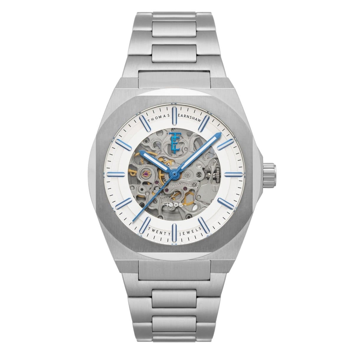 Earnshaw Fowler Skeleton Automatic Skeleton White Round Dial Men's Watch - ES-8263-44