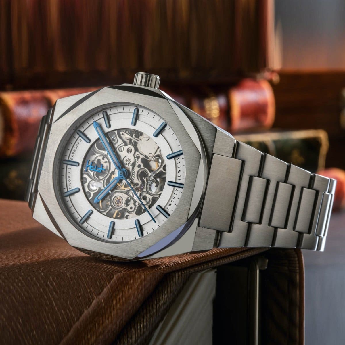 Earnshaw Fowler Skeleton Automatic Skeleton White Round Dial Men's Watch - ES-8263-44