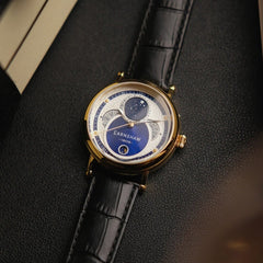 Earnshaw Messier Moonphase Quartz Gold MOP Round Dial Men's Watch - ES-8265-04
