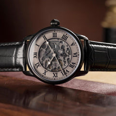 EARNSHAW LONGITUDE Automatic Skeleton Round Dial Men's Watch- ES-8807-03