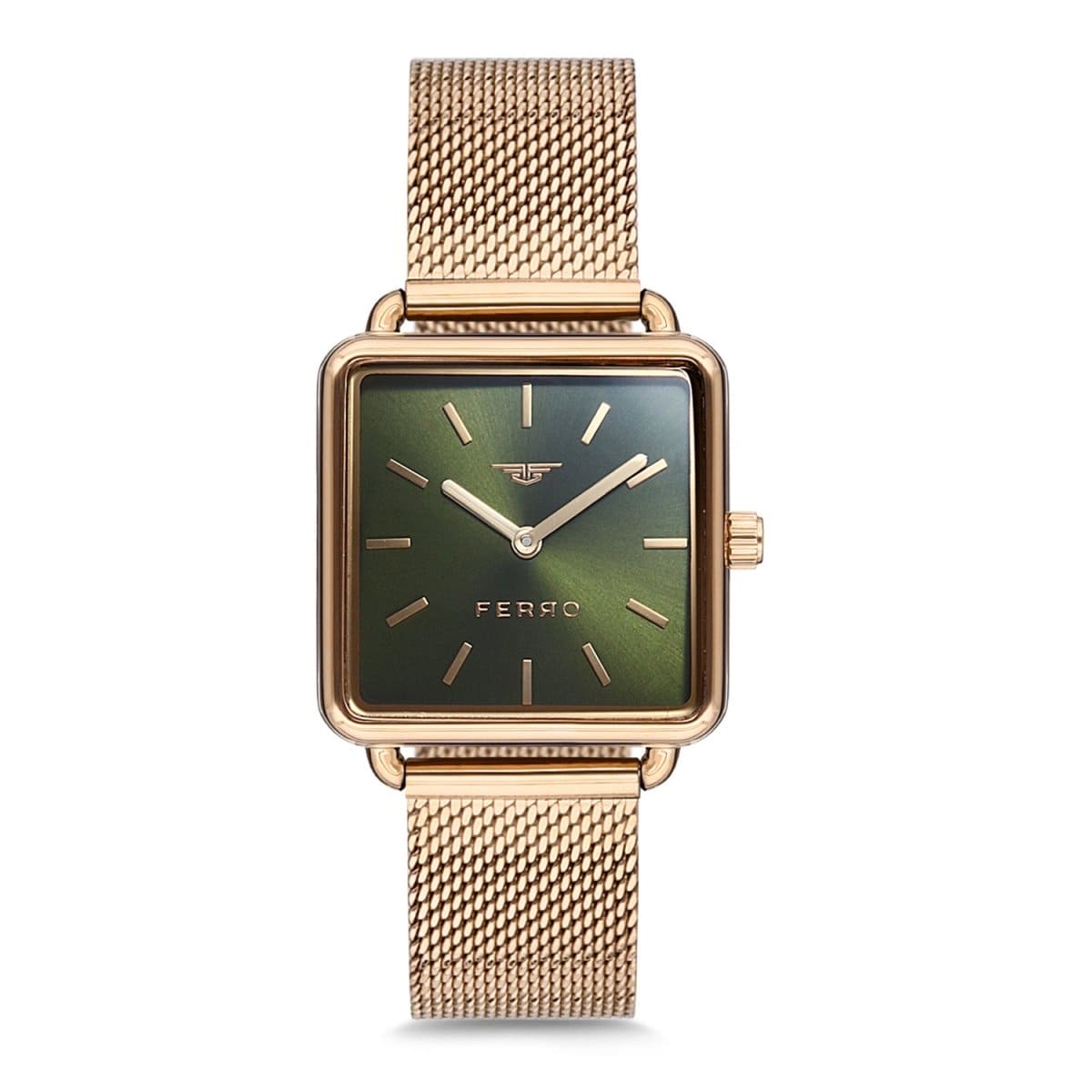 Ferro Analog Green Round Dial Women's Watch - F11000C-996-B5