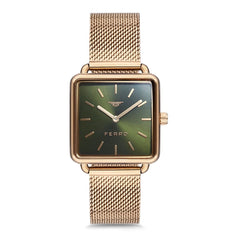 Ferro Analog Green Round Dial Women's Watch -  F11000C-996-B5