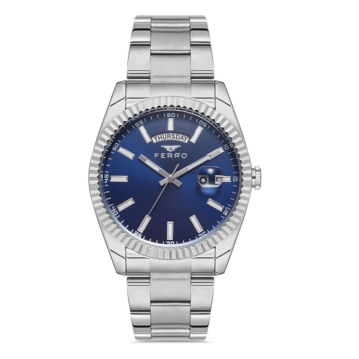 Ferro Analog Navy Blue Round Dial Men's Watch - F11211A-A3