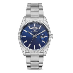 Ferro Analog Navy Blue Round Dial Men's Watch -  F11211A-A3