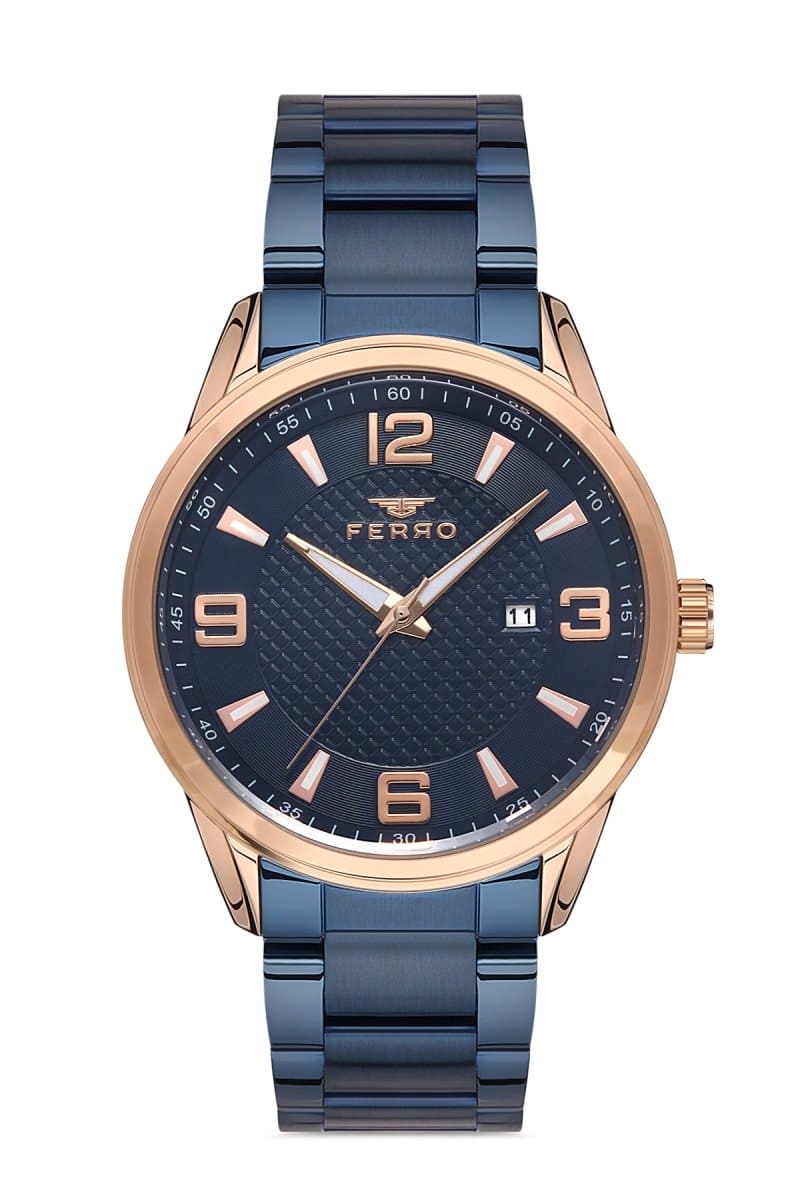 Ferro Lucca Quartz Blue Round Dial Men's Watch - F11911A-T