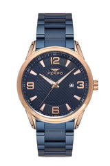 Ferro Lucca Quartz Blue Round Dial Men's Watch - F11911A-T