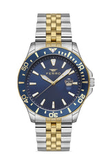 Ferro Quartz Blue Round Dial Men's Watch - F11922A-D3