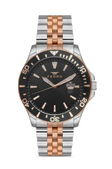 Ferro Quartz Black Round Dial Men's Watch - F11922A-E2