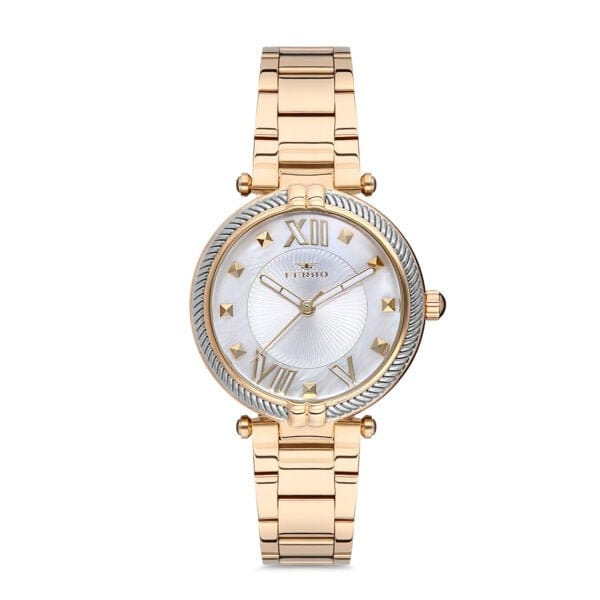Ferro Analog White Round Dial Women's Watch - F21046A-1100-D