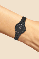 Ferro Quartz Crystals Black Round Dial Women's Watch - F21099A-G