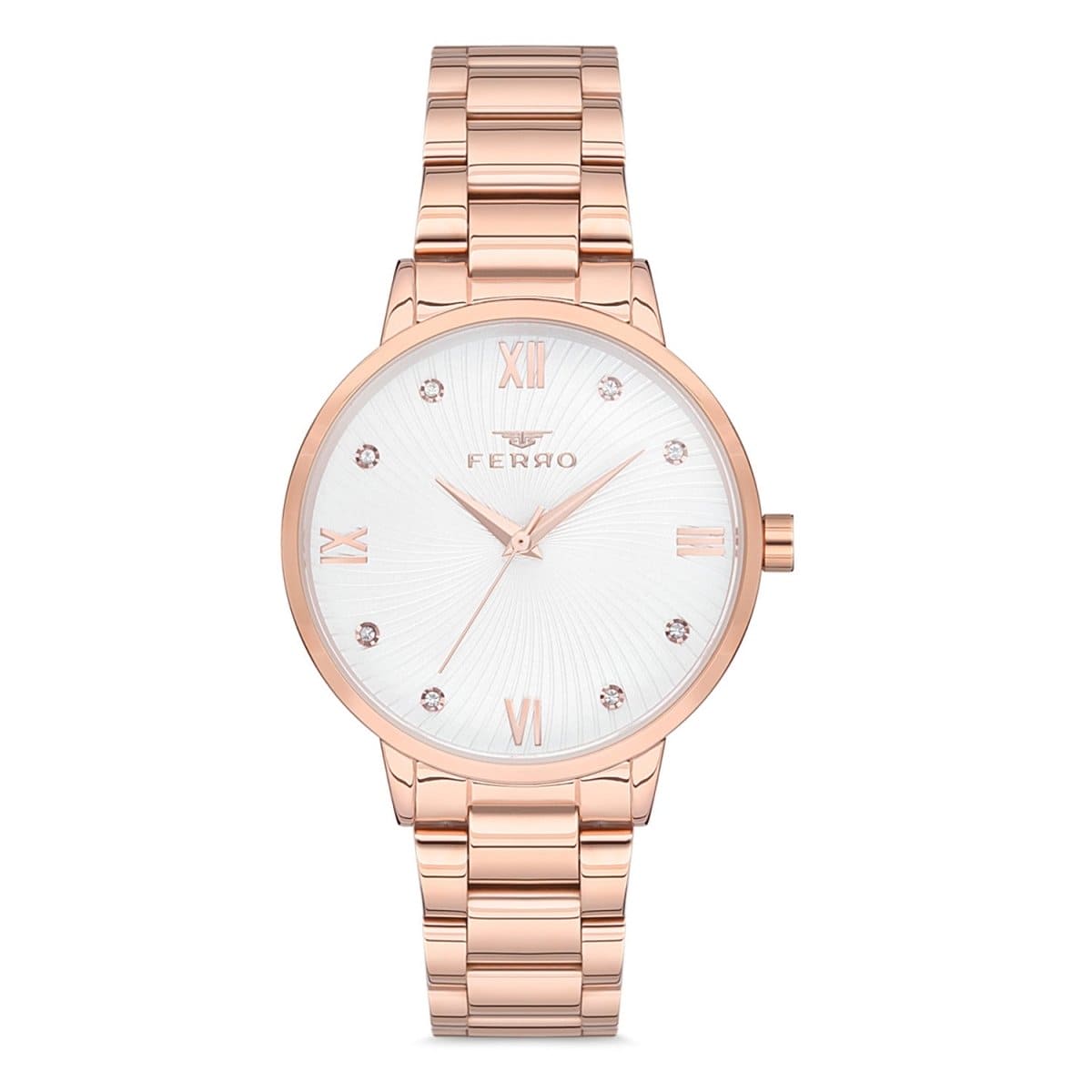 Ferro Analog Silver Round Dial Women's Watch - F21122A-1163-C