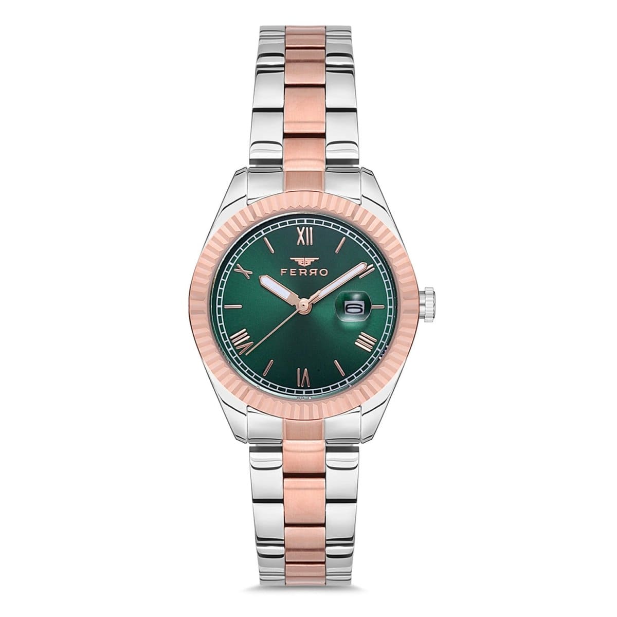 Ferro Analog Green Round Dial Women's Watch - F21127A-E6