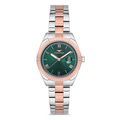 Ferro Analog Green Round Dial Women's Watch -  F21127A-E6