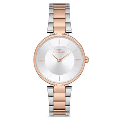 Ferro Analog Silver Round Dial Women's Watch -  F21129A-E
