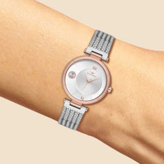 Ferro Analog Silver Round Dial Women's Watch -  F21144C-E