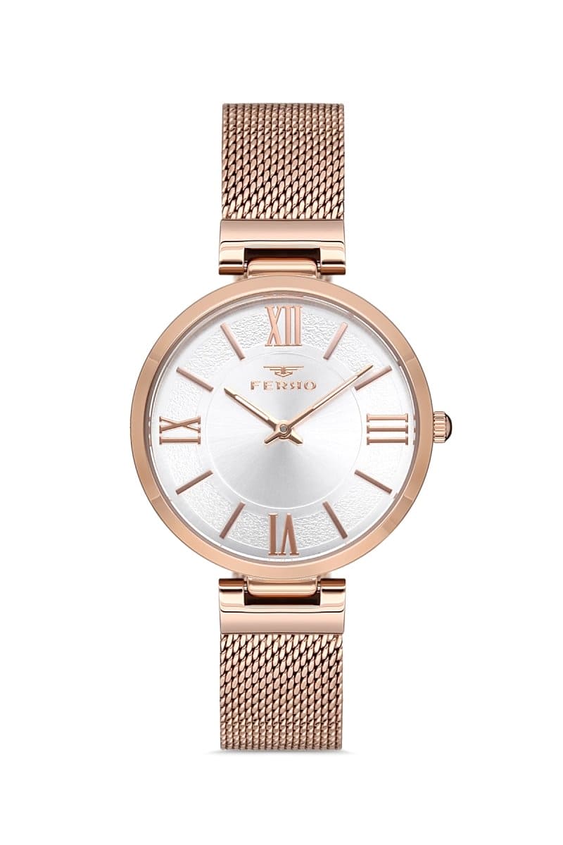 Ferro Analoge White Round Dial Women's Watch -  F21155C-C