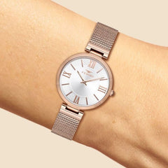 Ferro Analoge White Round Dial Women's Watch -  F21155C-C