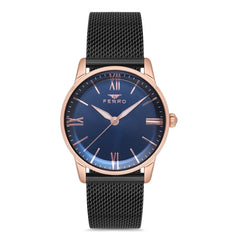 Ferro Analog Blue Round Dial Women's Watch -  F21182C-R
