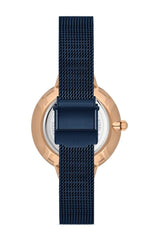 Ferro Quartz Crystals Blue MOP Round Dial Women's Watch - F21205C-T