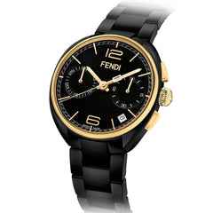 FENDI TIMEPIECES Momento Chronograph Black Round Dial Men's Watch- F219111000