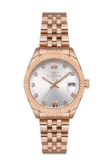 Ferro Pisa Quartz Crystals Silver Round Dial Women's Watch - F21924A-C