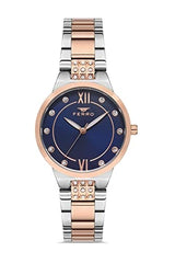 Ferro Quartz Crystals Blue Round Dial Women's Watch - F21928A-E3