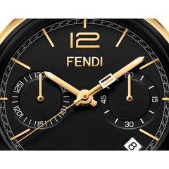 FENDI TIMEPIECES Momento Chronograph Black Round Dial Men's Watch- F219411000