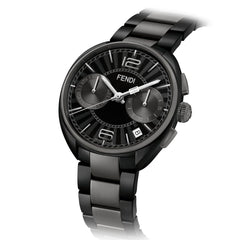 FENDI TIMEPIECES Momento Chronograph Black Round Dial Men's Watch- F219611600