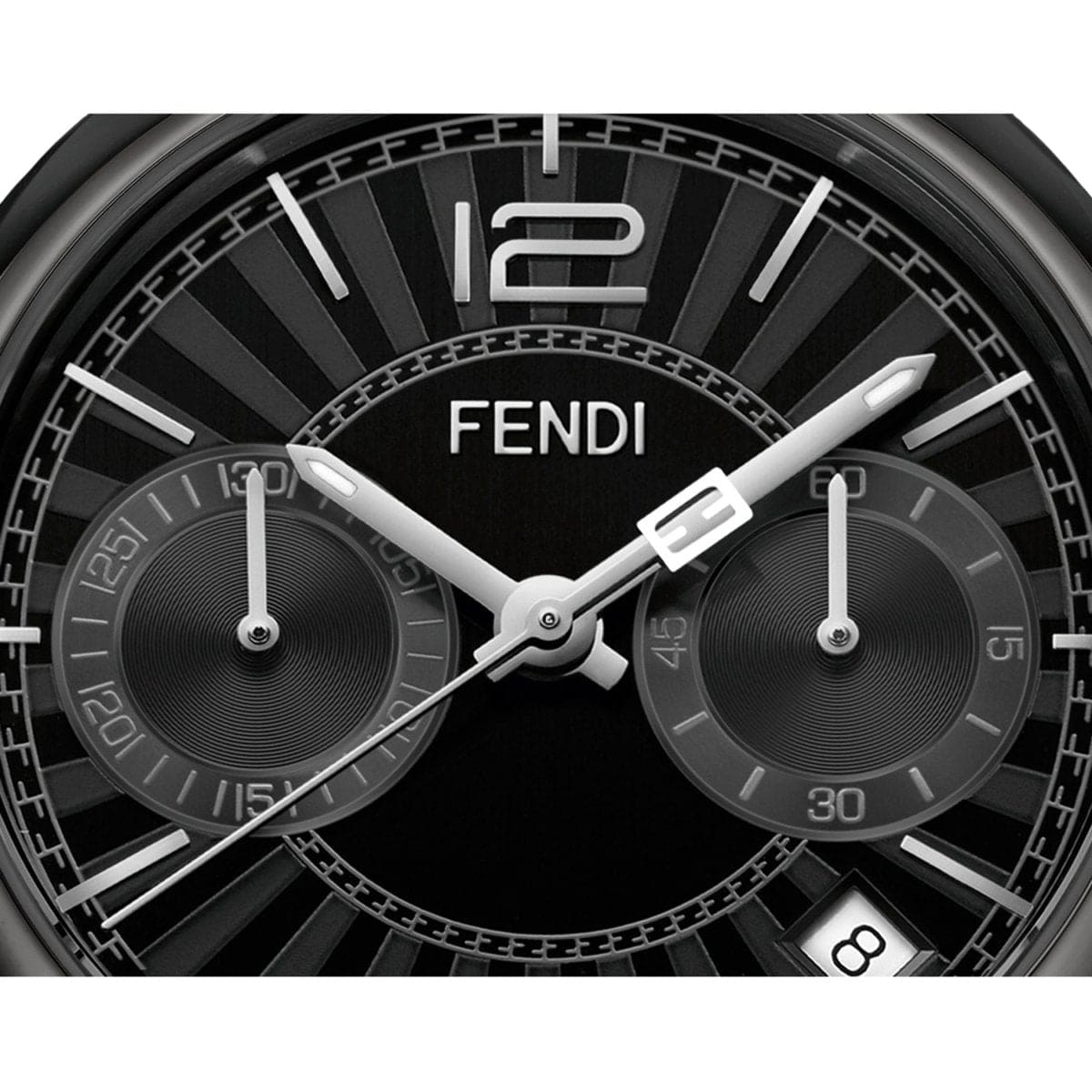 FENDI TIMEPIECES Momento Chronograph Black Round Dial Men's Watch- F219611600