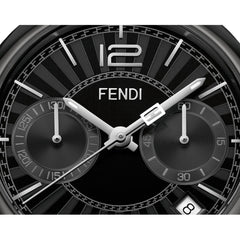 FENDI TIMEPIECES Momento Chronograph Black Round Dial Men's Watch- F219611600