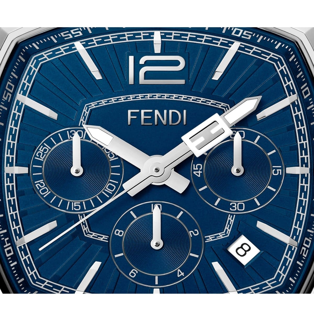 FENDI TIMEPIECES Momento Chronograph Blue Tonneau Dial Men's Watch- F224013031