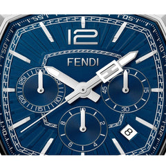 FENDI TIMEPIECES Momento Chronograph Blue Tonneau Dial Men's Watch- F224013031