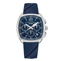 FENDI TIMEPIECES Momento Chronograph Blue Tonneau Dial Men's Watch- F224013031