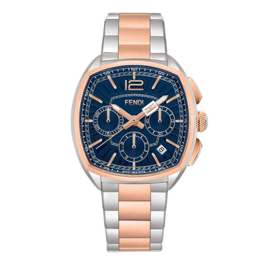 FENDI TIMEPIECES Momento Chronograph Blue Tonneau Dial Men's Watch- F225213000