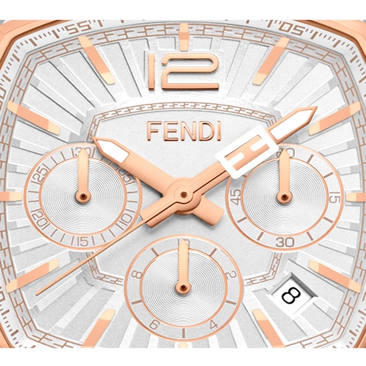 FENDI TIMEPIECES Momento Chronograph White Tonneau Dial Women's Watch- F225214000