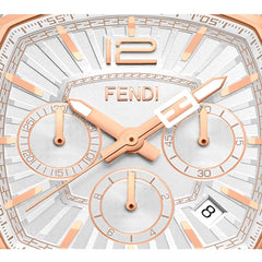 FENDI TIMEPIECES Momento Chronograph White Tonneau Dial Women's Watch- F225214000
