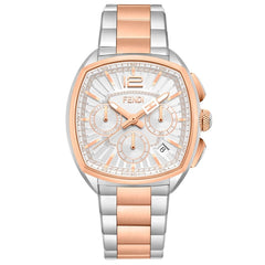 FENDI TIMEPIECES Momento Chronograph White Tonneau Dial Women's Watch- F225214000