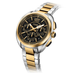 FENDI TIMEPIECES Momento Chronograph Black Round Dial Men's Watch- F231111000