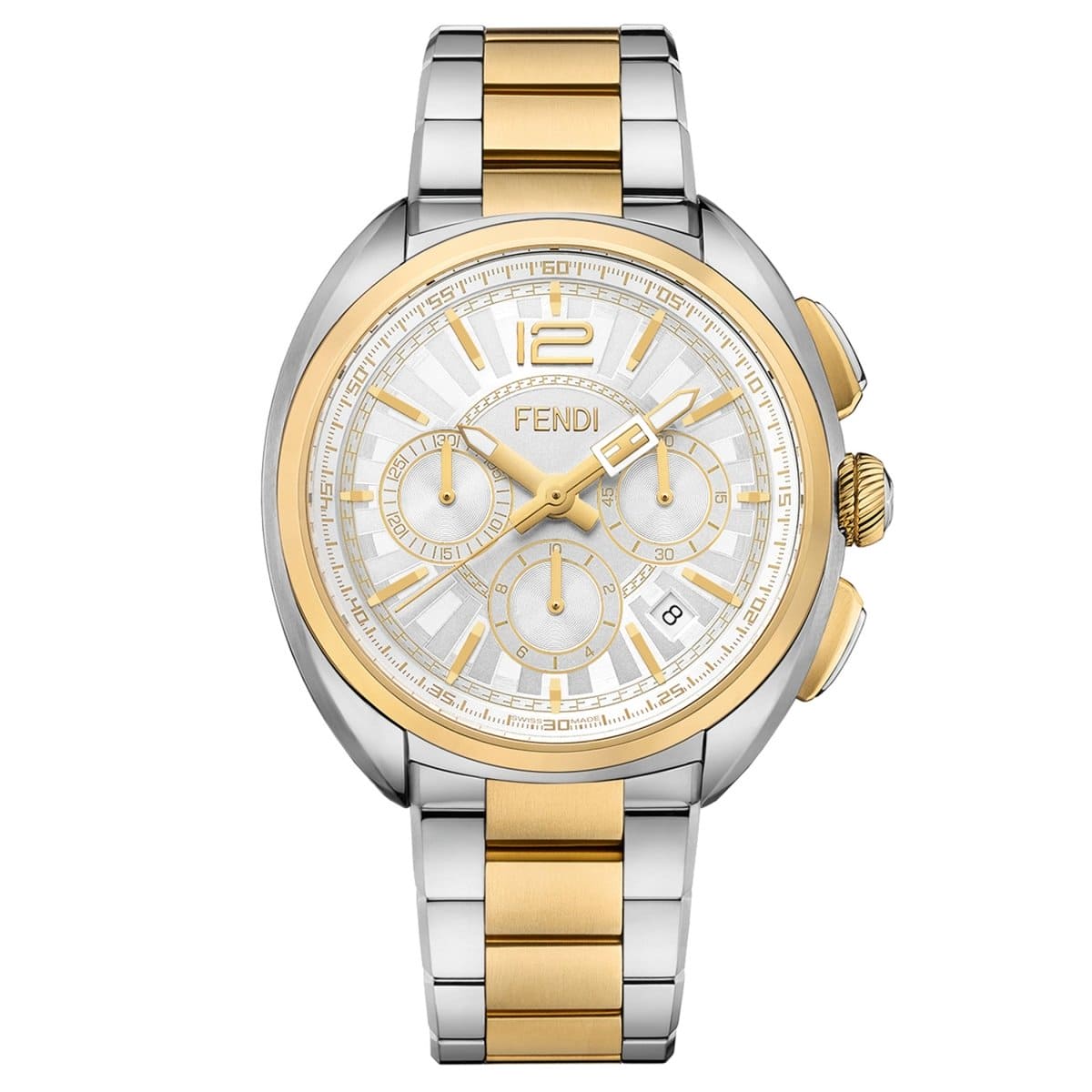 FENDI TIMEPIECES Momento Chronograph White Round Dial Men's Watch- F231114000