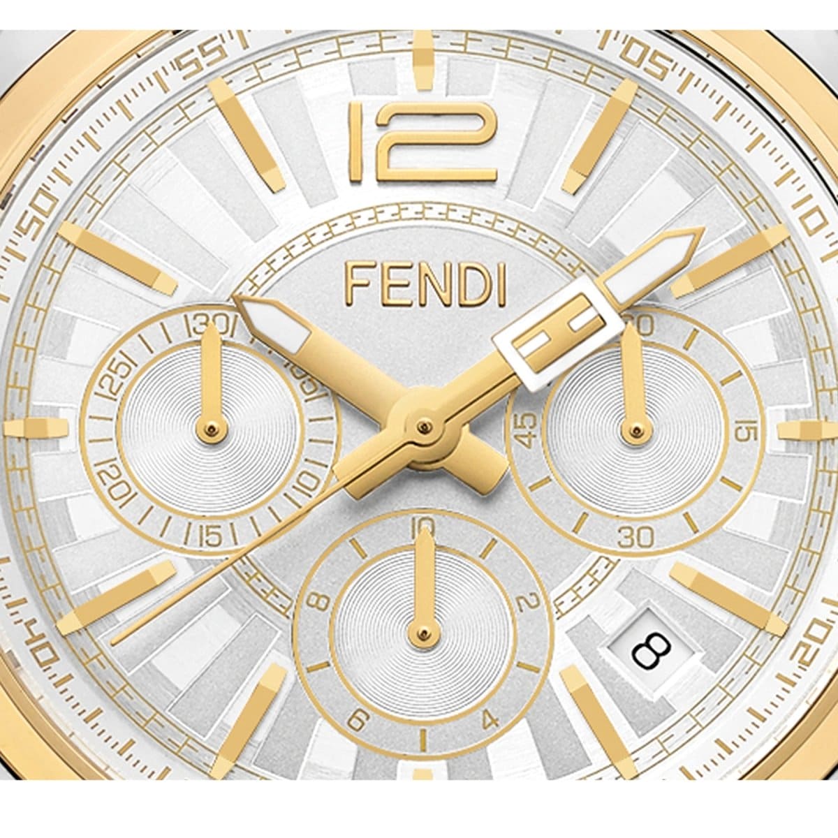 FENDI TIMEPIECES Momento Chronograph White Round Dial Men's Watch- F231114000