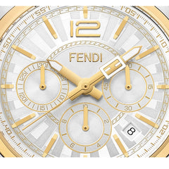 FENDI TIMEPIECES Momento Chronograph White Round Dial Men's Watch- F231114000