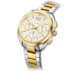 FENDI TIMEPIECES Momento Chronograph White Round Dial Men's Watch- F231114000