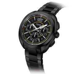 FENDI TIMEPIECES Momento Chronograph Black Round Dial Men's Watch- F231611000